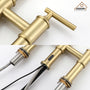 Double-Handle Kitchen Faucet with Pull-Out Sprayer Infrared Sensor in Brushed Nickel/Matte Black/Brushed Gold