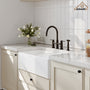 3 Hole Kitchen Faucet with Pull Down Sprayer and Faucet Side Sprayer Matte Black Brushed Gold Brushed Nickel