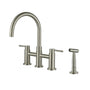 3 Hole Two Handle Kitchen Faucet with Pull Down Sprayer and Faucet Side Sprayer Matte Black Brushed Gold Brushed Nickel Kitchen Faucets