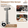 3 Hole Kitchen Faucet with Pull Down Sprayer and Faucet Side Sprayer Matte Black Brushed Gold Brushed Nickel