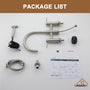 3 Hole Kitchen Faucet with Pull Down Sprayer and Faucet Side Sprayer Matte Black Brushed Gold Brushed Nickel