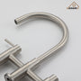 3 Hole Kitchen Faucet with Pull Down Sprayer and Faucet Side Sprayer Matte Black Brushed Gold Brushed Nickel