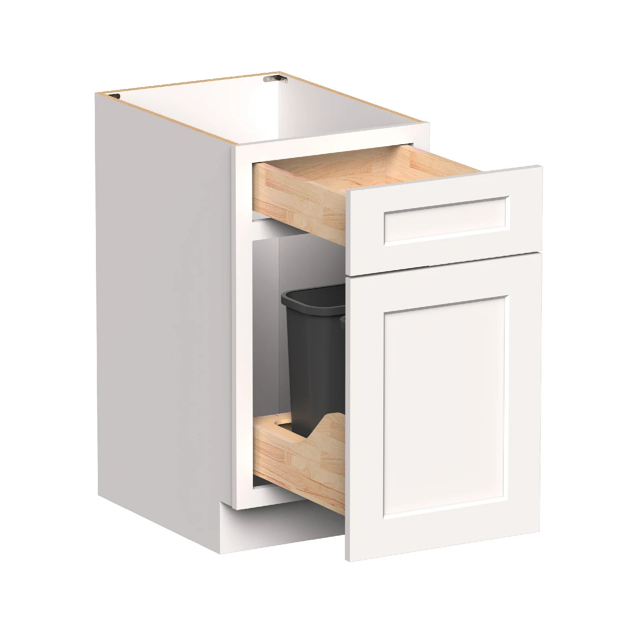 White Shaker RTA Kitchen Cabinets - L-Shaped Cabinet Set (13' × 7' Layout)