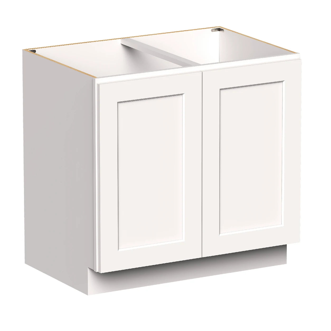 White Shaker RTA Kitchen Cabinets - L-Shaped Cabinet Set (13' × 7' Layout)