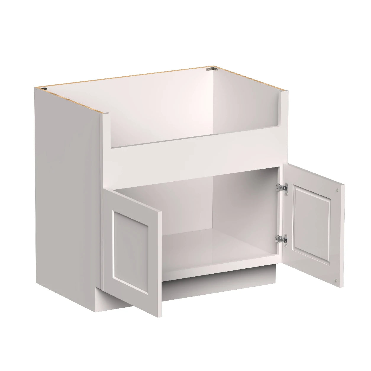 White Shaker RTA Kitchen Cabinets - L-Shaped Cabinet Set (13' × 7' Layout)
