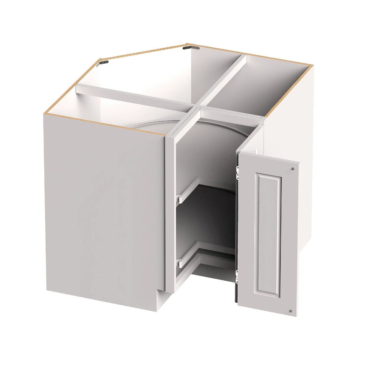 White Shaker RTA Kitchen Cabinets - L-Shaped Cabinet Set (13' × 7' Layout)
