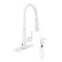 CASAINC Infrared Induction touchless pull down single handle Kitchen Faucet With LED Function in Matte Black/1.8gpm, soap dispenser contain-CASAINC
