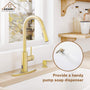 CASAINC Infrared Induction touchless pull down single handle Kitchen Faucet With LED Function in Matte Black/1.8gpm, soap dispenser contain-CASAINC