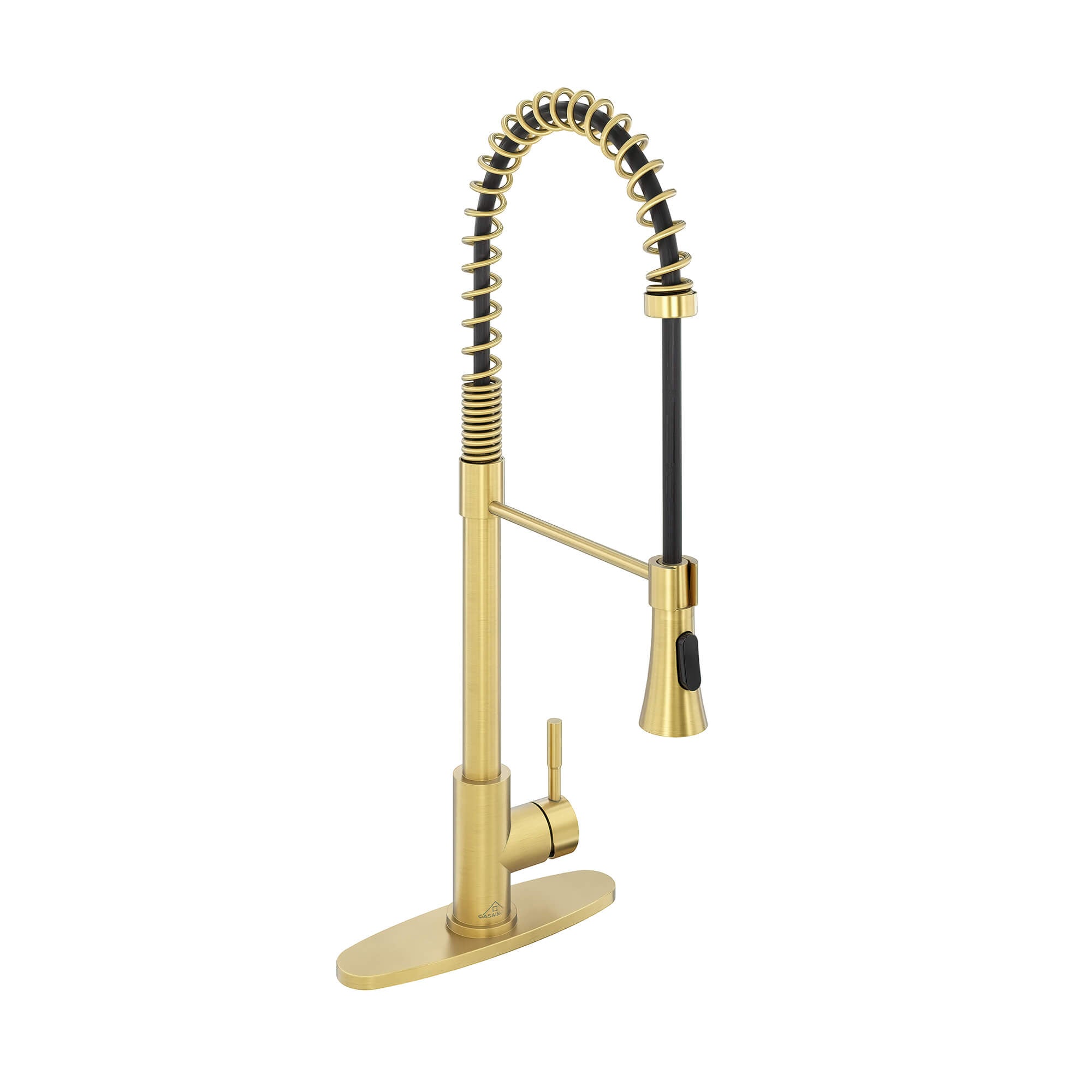 CASAINC 1.8GPM Modern Spring Pull Out Kitchen Faucet in Brushed Nickel and More-CASAINC