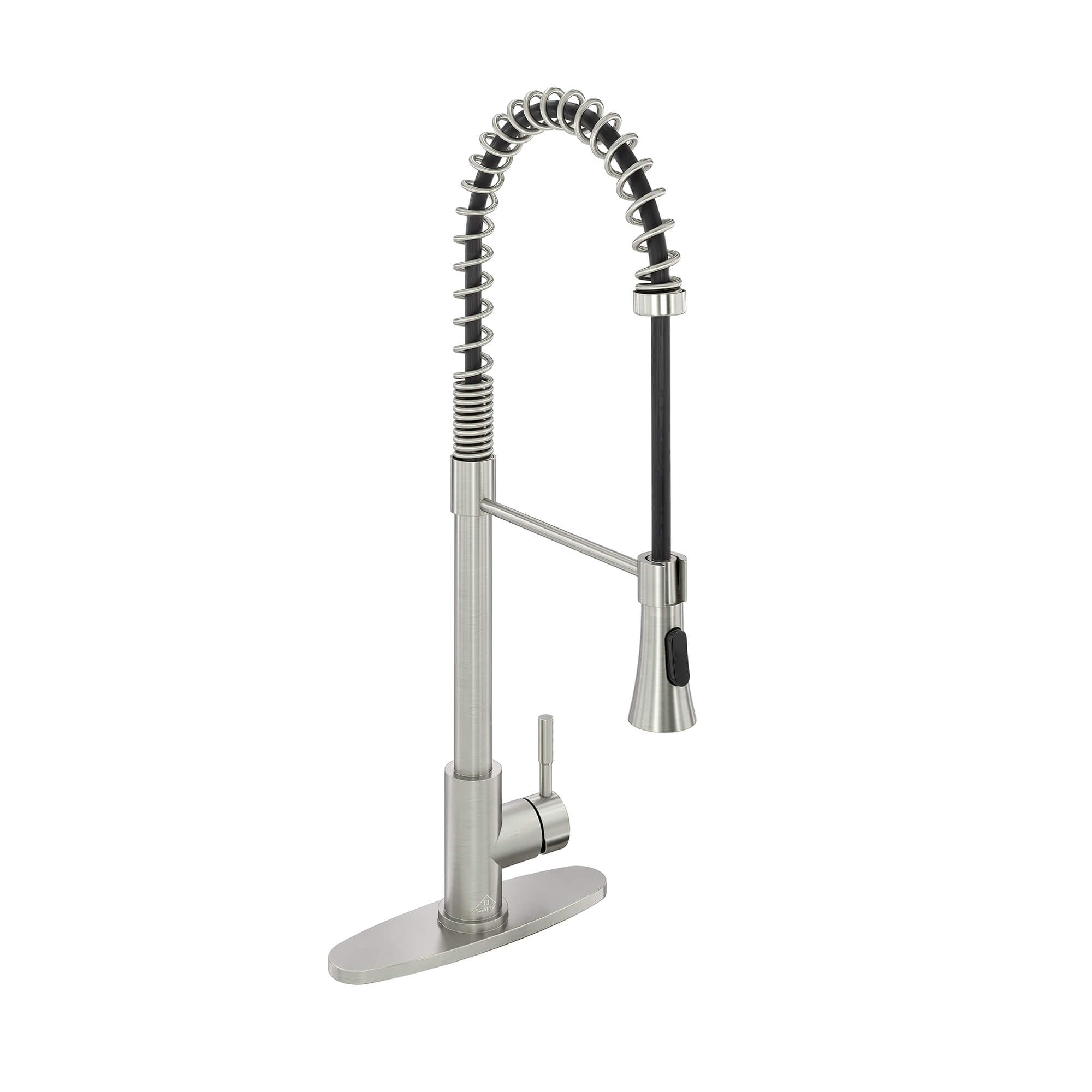 CASAINC 1.8GPM Modern Spring Pull Down Kitchen Faucet in Brushed Nickel and More-CASAINC