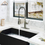 CASAINC pull down kitchen faucet with 1.8gpm spray head function switch in mattle black/brushed nickel-CASAINC