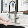 CASAINC pull down kitchen faucet with 1.8gpm spray head function switch in mattle black/brushed nickel-CASAINC