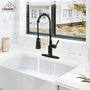 CASAINC pull down kitchen faucet with 1.8gpm spray head function switch in mattle black/brushed nickel-CASAINC