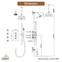 CASAINC 8" Multifunctional Shower System with Sliding Bar & Handheld Shower & 4 Body Sprays 