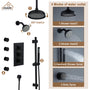 CASAINC 8" Multifunctional Shower System with Sliding Bar & Handheld Shower & 4 Body Sprays 
