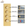 CASAINC Luxury 12 in. Thermostatic Wall Mounted Rainfall Shower Faucet Dual Shower Heads System With 6 Body Jets