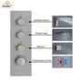 CASAINC Luxury 12 in. Thermostatic Wall Mounted Rainfall Shower Faucet Dual Shower Heads System With 6 Body Jets