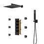 CASAINC Luxury 12 in. Thermostatic Wall Mounted Rainfall Shower Faucet Dual Shower Heads System With 6 Body Jets