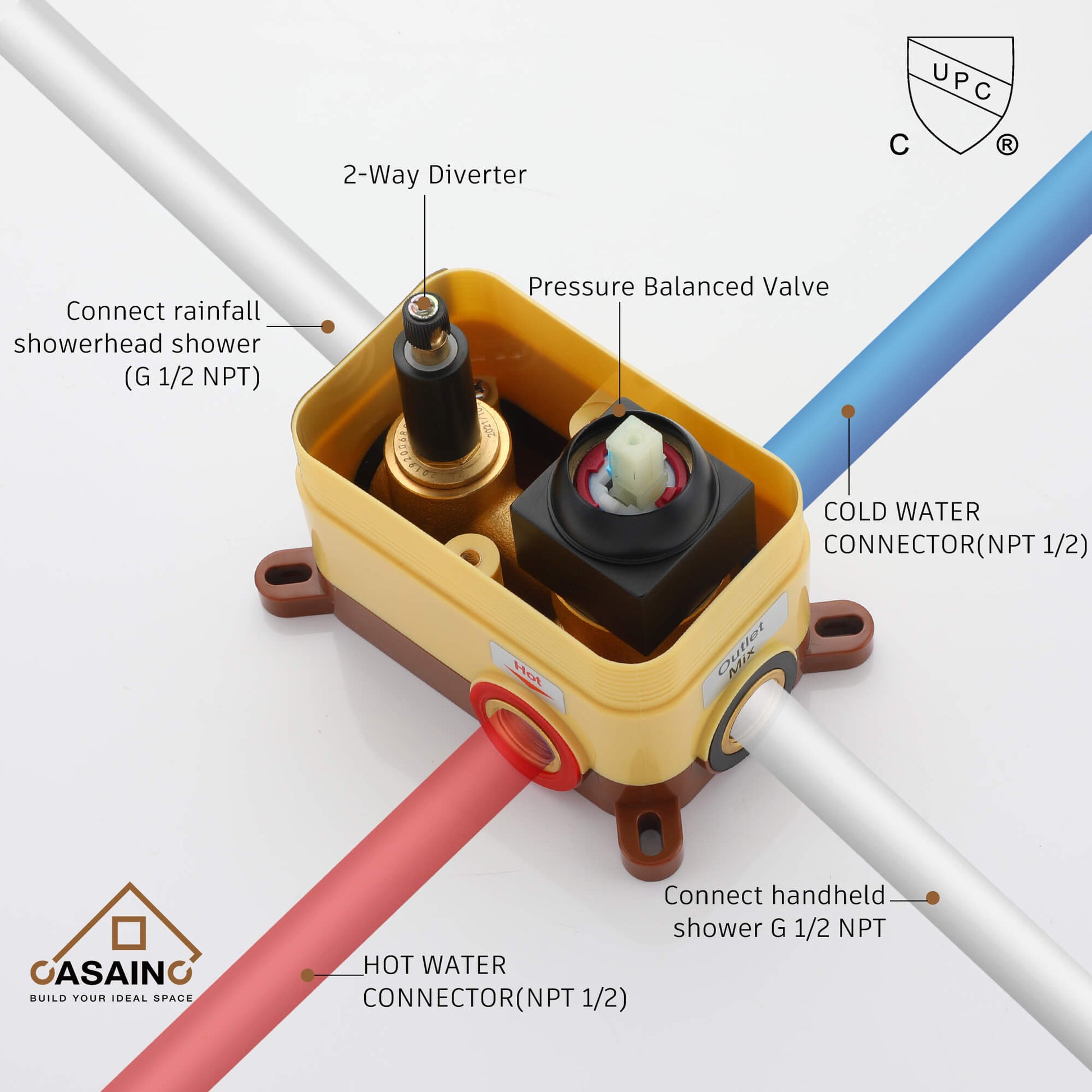 CASAINC Shower Systems with Rain Shower and Handheld  -CASAINC