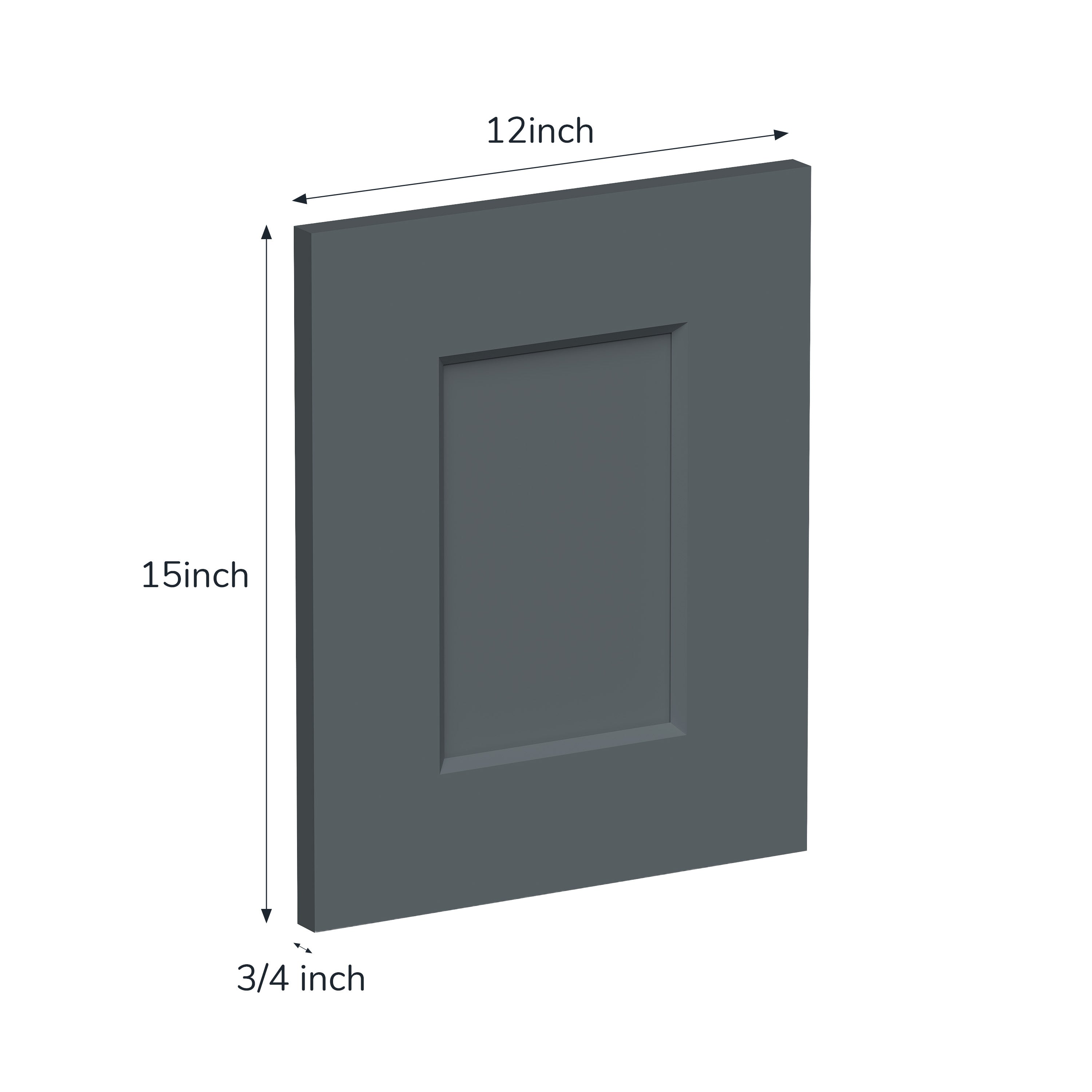 12" x 15" Cyber Grey Shaker Cabinet Sample Door