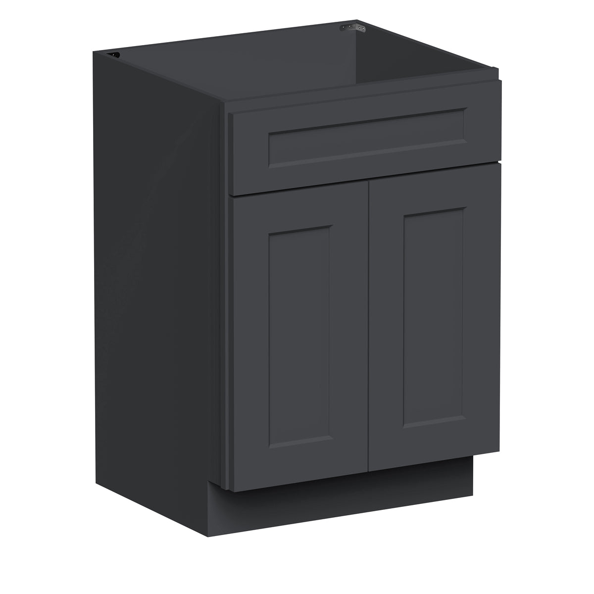 Cyber Grey RTA 24"/30"W x 21"D x 34.5"H Vanity Base Cabinet with 2 Doors and 1 False Drawer