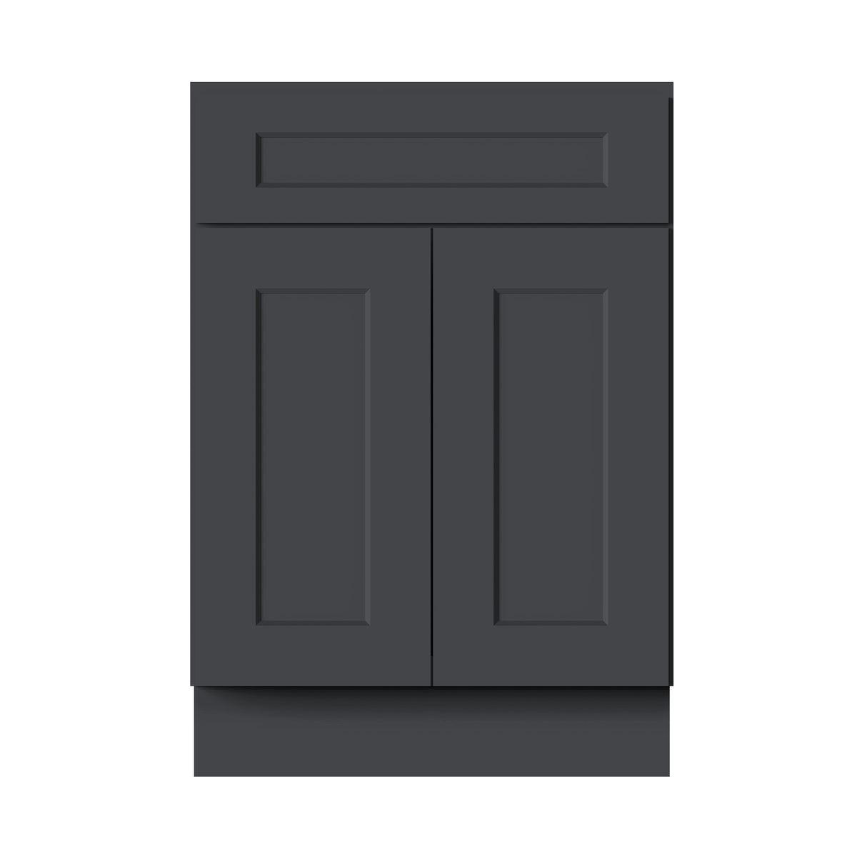 Cyber Grey RTA 24"/30"W x 21"D x 34.5"H Vanity Base Cabinet with 2 Doors and 1 False Drawer
