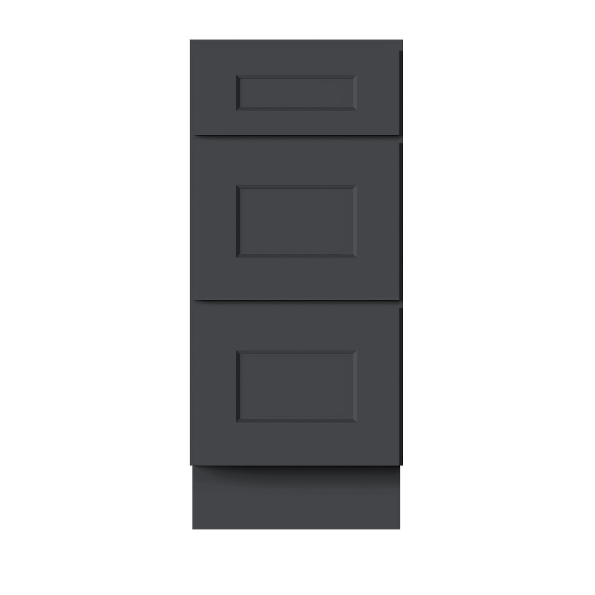 Cyber Grey RTA 12"-24"W x 21"D x 34.5"H Vanity Drawer Base Cabinet with 3 Drawers