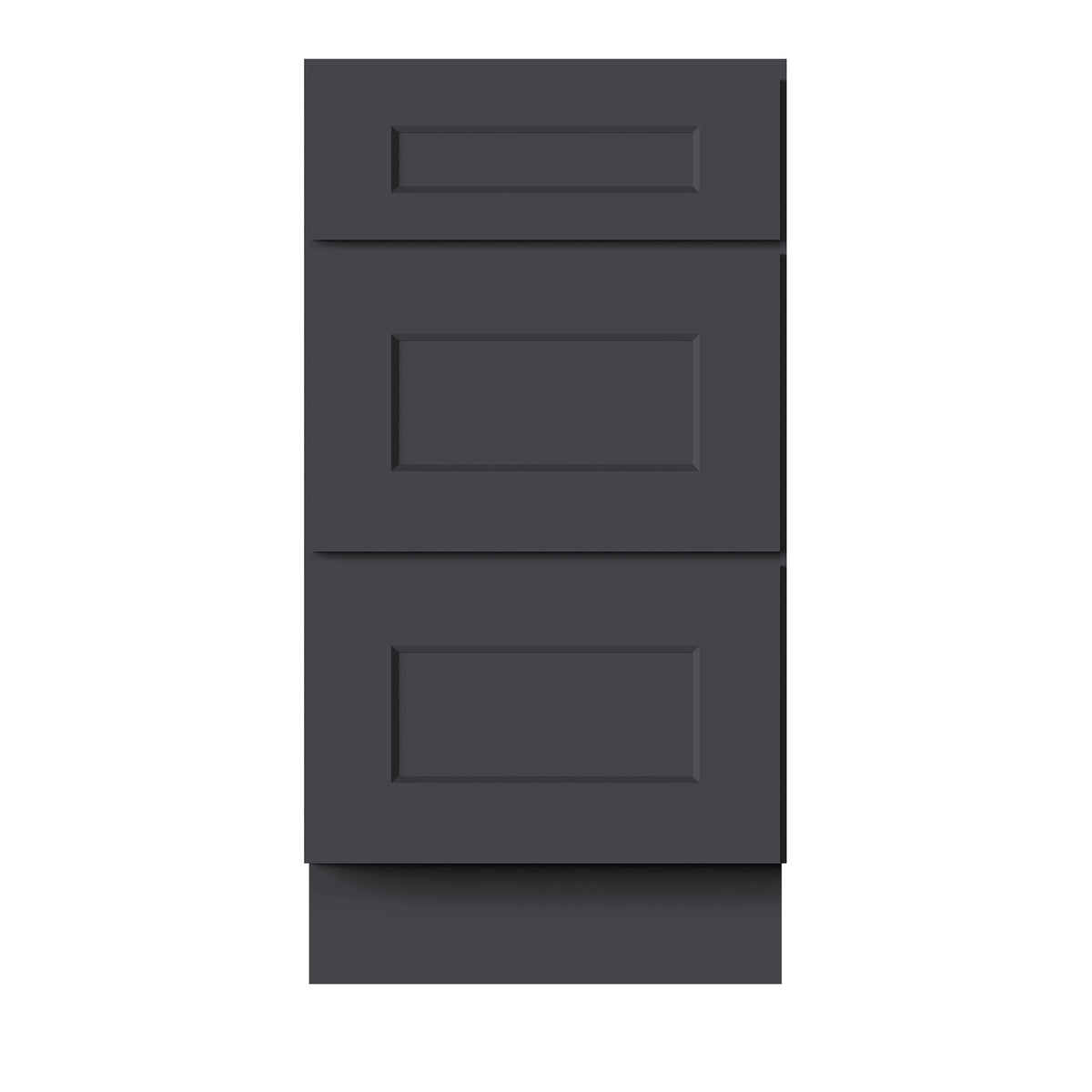 Cyber Grey RTA 12"-24"W x 21"D x 34.5"H Vanity Drawer Base Cabinet with 3 Drawers