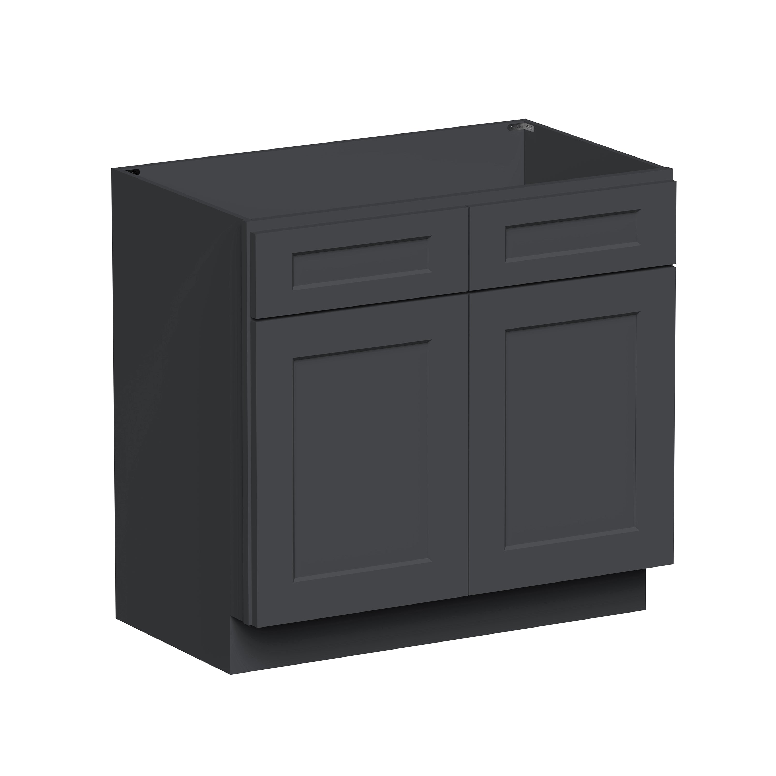 Cyber Grey RTA 36"W x 21"D x 34.5"H Vanity Base Cabinet with 2 Doors and 1 False Drawer
