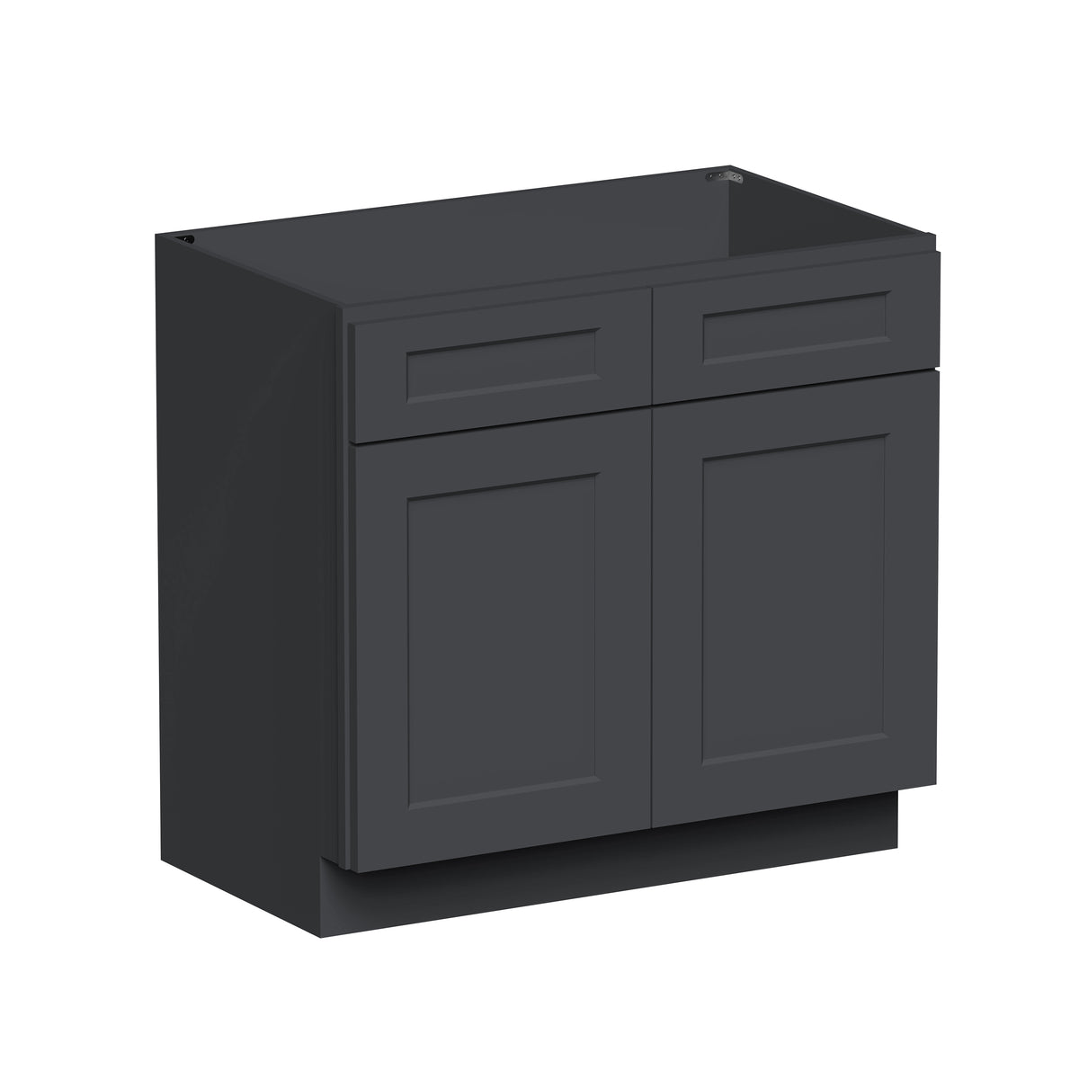 Cyber Grey RTA 36"W x 21"D x 34.5"H Vanity Base Cabinet with 2 Doors and 1 False Drawer
