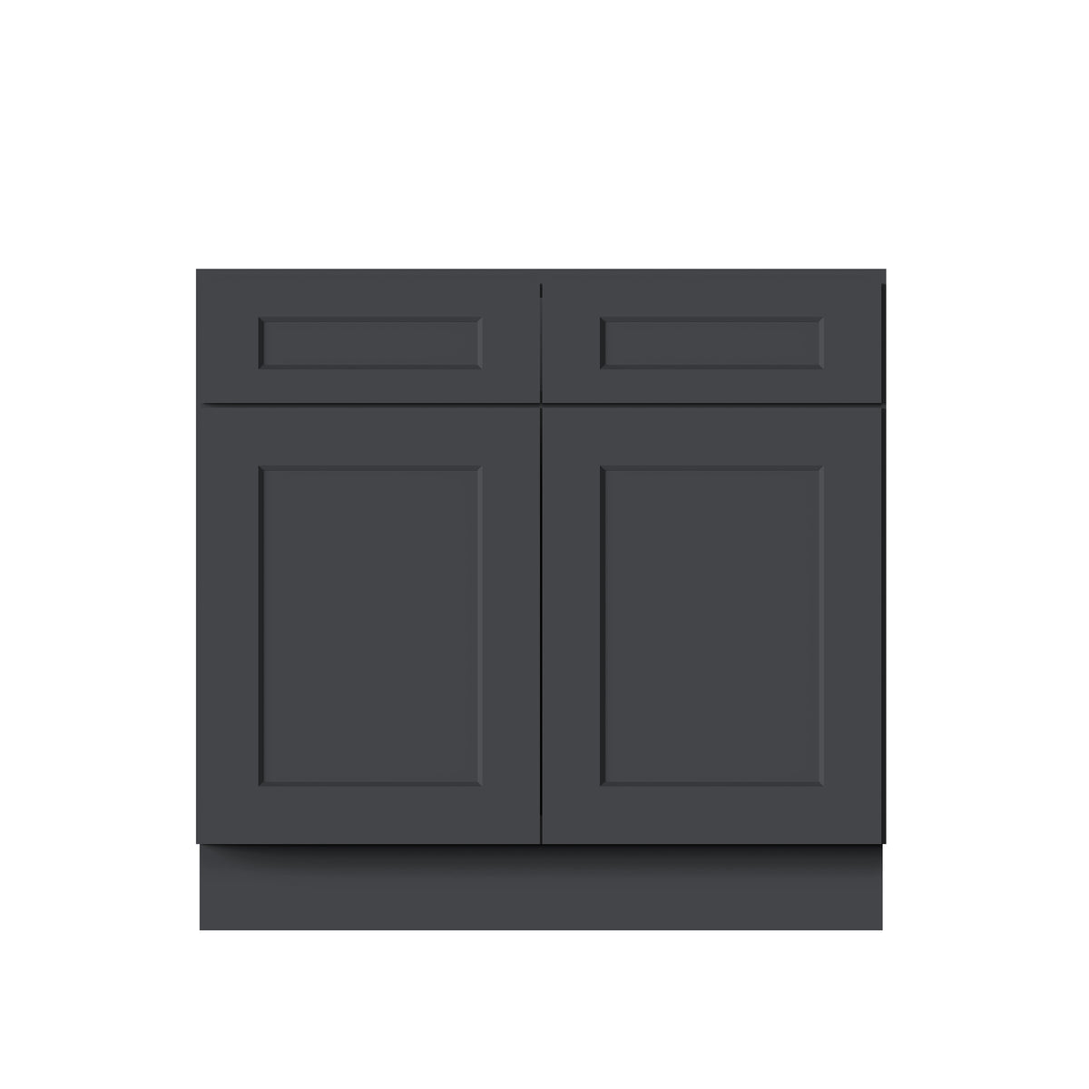 Cyber Grey RTA 36"W x 21"D x 34.5"H Vanity Base Cabinet with 2 Doors and 1 False Drawer