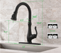 Pull Down Kitchen Faucet Single Handle with Blade Stream Modern Design Easy Installation Deck Plate Included
