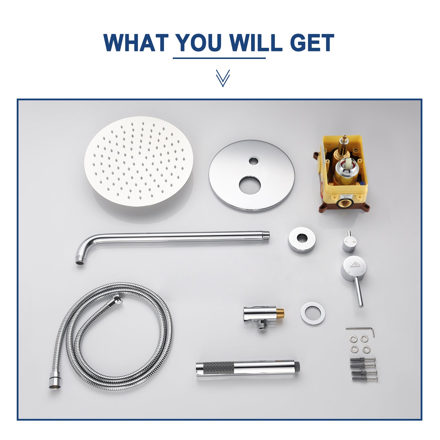 10" Wall Mount Water Saving Rain Shower Head System with Handheld