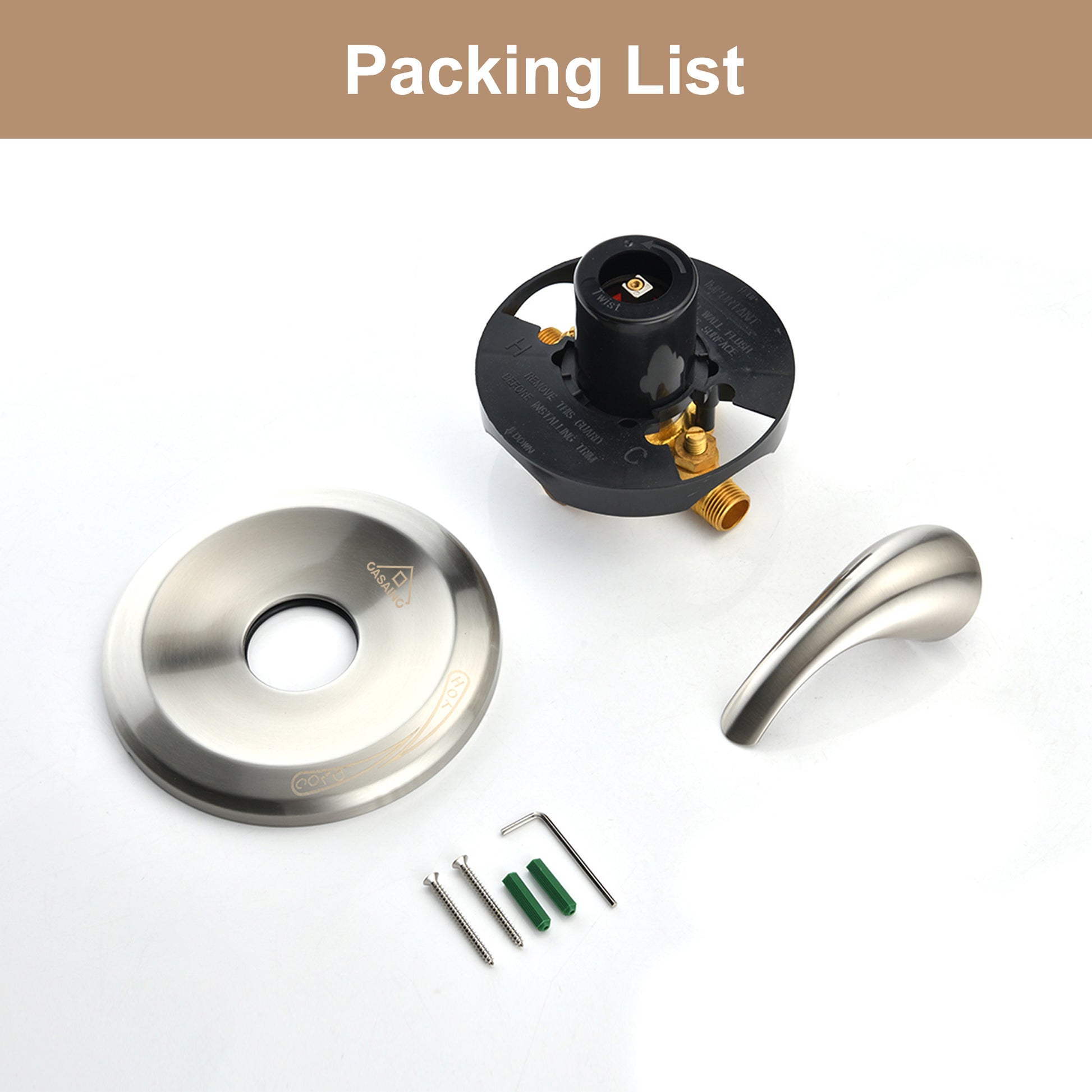 Single-Function Shower Mixer Valves Wall Mount Brass Faucet Shower Mixer Fixtures With Single Handle Copper Valve (Valve Included)