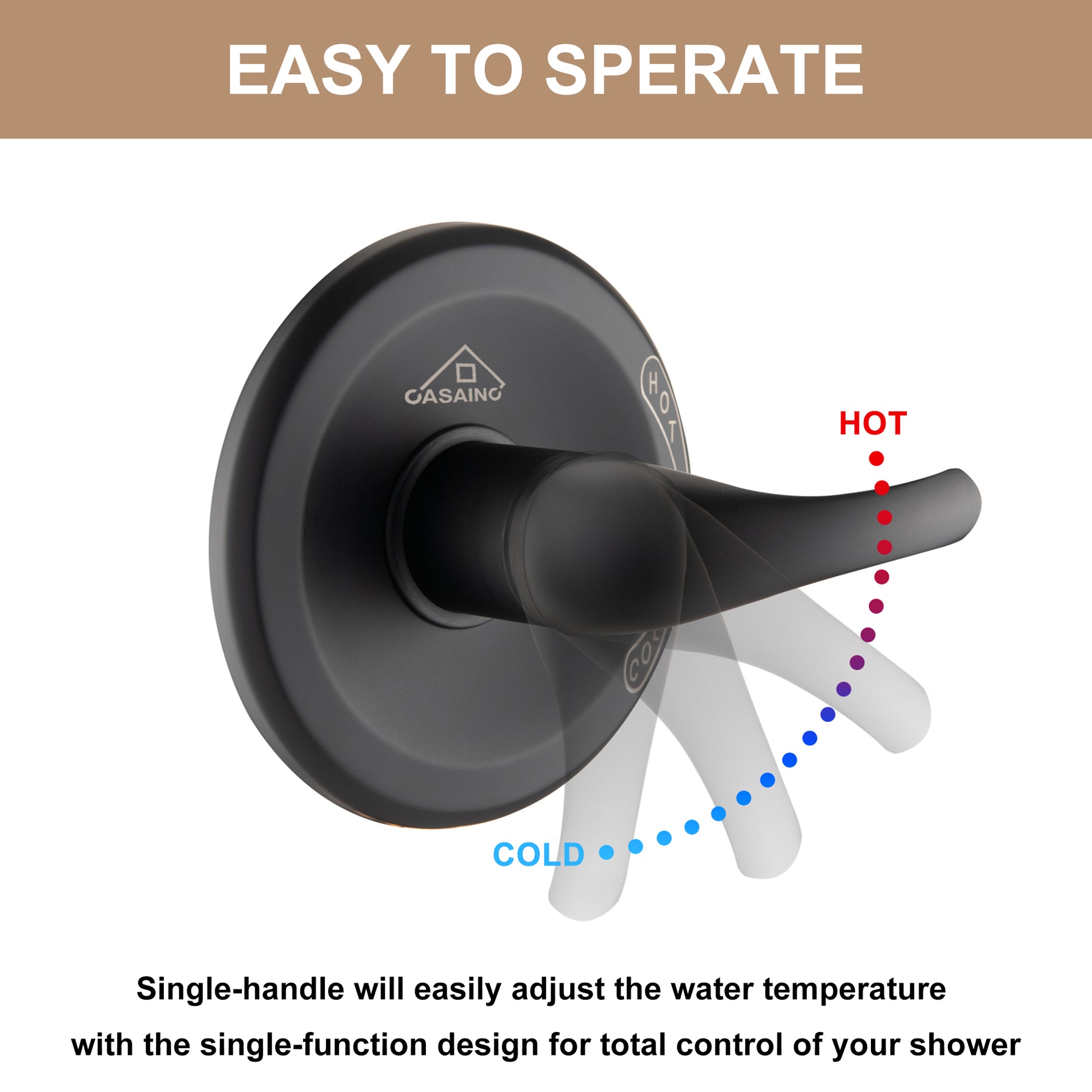 Single-Function Shower Mixer Valves Wall Mount Brass Faucet Shower Mixer Fixtures With Single Handle Copper Valve (Valve Included)