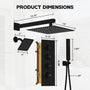 12-inch 3-Function Wall Mounted Dual Shower System with Thermostatic Valve