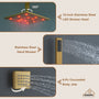 Luxury Celling Mount 12 Inch LED Light Shower Head 3 Function Thermostatic Shower System with 6 Body Jets