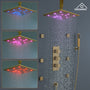 12" Ceiling Mount Luxury Shower System with LED Light & 6 Body Jets