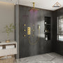 12" Ceiling Mount Luxury Shower System with LED Light & 6 Body Jets