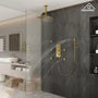 12" Ceiling Mount Luxury Shower System with LED Light & 6 Body Jets