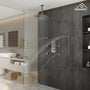 12" Ceiling Mount Luxury Shower System with LED Light & 6 Body Jets