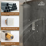 12" Ceiling Mount Luxury Shower System with LED Light & 6 Body Jets