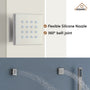 12" Ceiling Mount Luxury Shower System with LED Light & 6 Body Jets