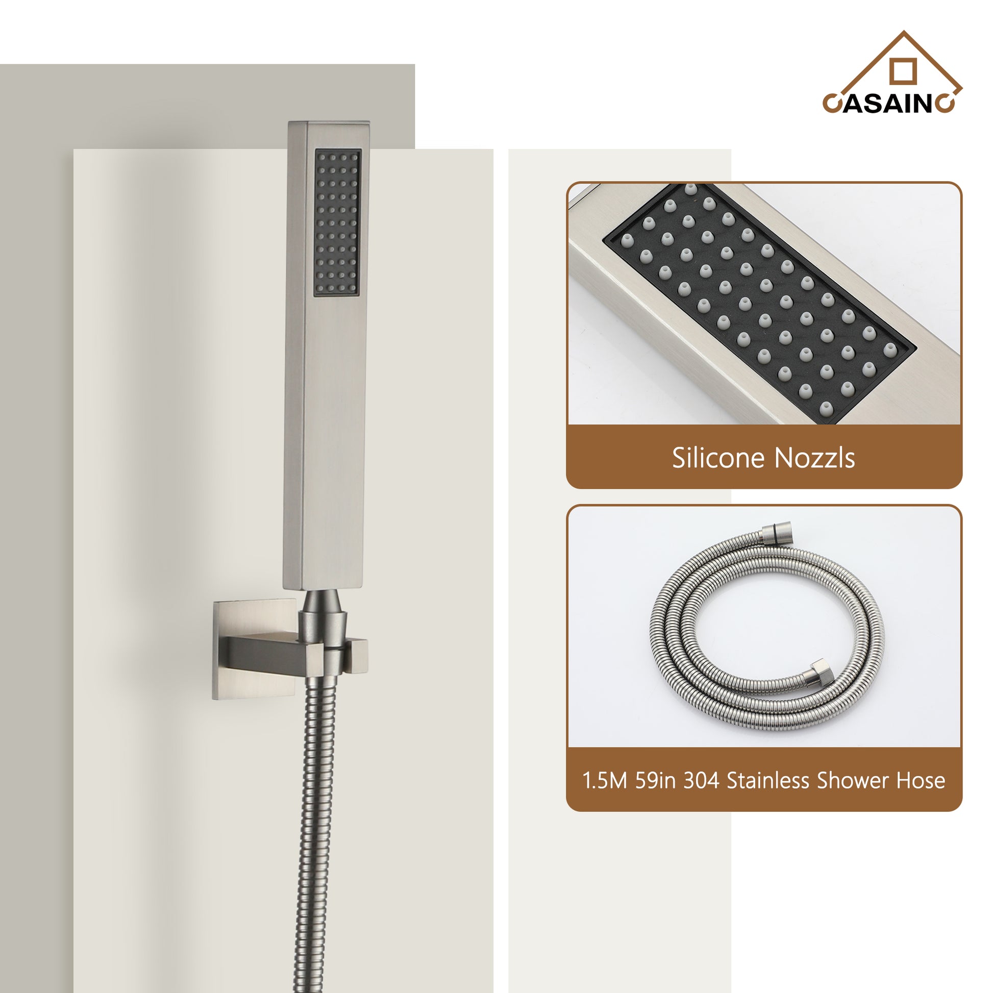 12" Ceiling Mount Luxury Shower System with LED Light & 6 Body Jets