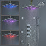 12" Ceiling Mount Luxury Shower System with LED Light & 6 Body Jets