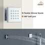 12" Ceiling Mount Luxury Shower System with LED Light & 6 Body Jets