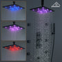 12" Ceiling Mount Luxury Shower System with LED Light & 6 Body Jets