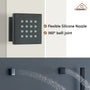 12" Ceiling Mount Luxury Shower System with LED Light & 6 Body Jets