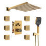 Wall Mount 12 Inch Rainfall Shower Head 3 Function Thermostatic Shower System  with 6 Body Jets
