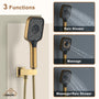 12" Wall-Mount Rainfall Shower System with Thermostatic Control & 6 Body Jets